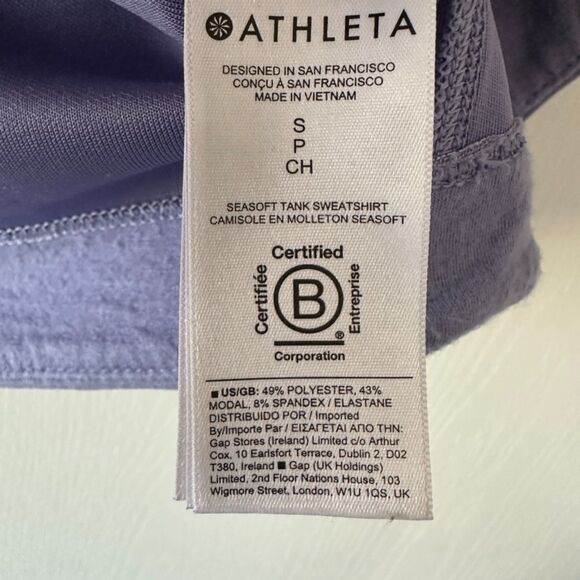 Athleta Seasoft Lavender Tank Top Dusk Purple Sleeveless Shirt Crew‎ Size Small - Picture 5 of 6